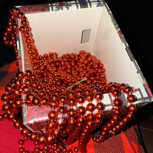 Vintage Dansk Holiday Christmas Red Bead Garland 1/4" 1 ox 45' Tree Decoration - Picture 1 of 4